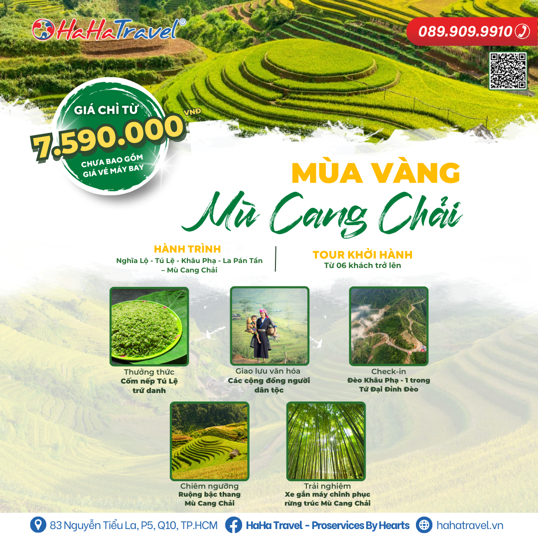 NGHĨA LỘ - TÚ LỆ - KHÂU PHẠ - LA PÁN TẨN – MÙ CANG CHẢI (4 NGÀY 3 ĐÊM)